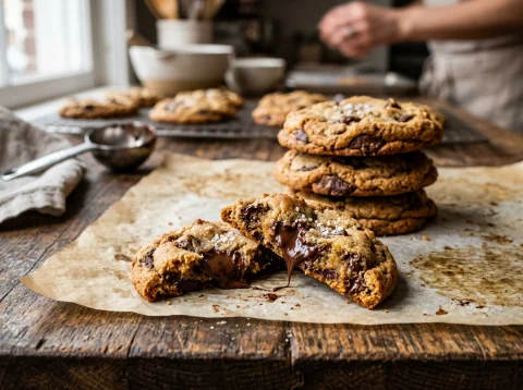 Cookies Americanas con Chispas de Chocolate Fundente