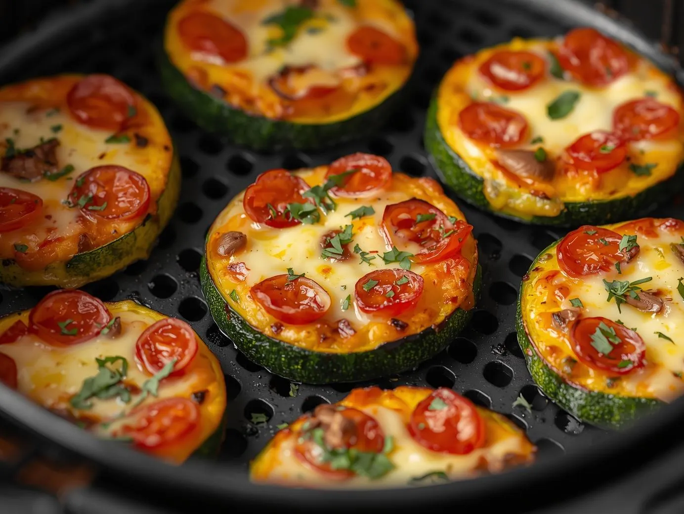Mini Pizzas De Calabacín En Airfryer