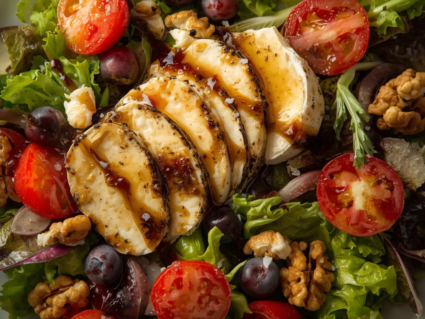 Ensalada Templada De Queso De Cabra Y Frutos Rojos