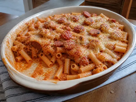 Macarrones Con Chorizo Tradicionales Al Horno
