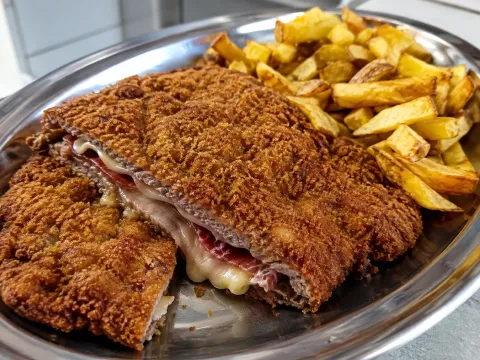 Cachopo Asturiano Tradicional Con Jamón Y Queso