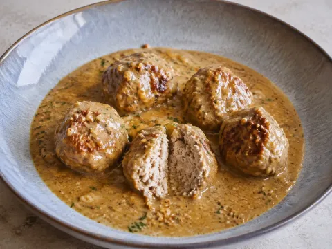Albóndigas De Pavo En Salsa De Almendras