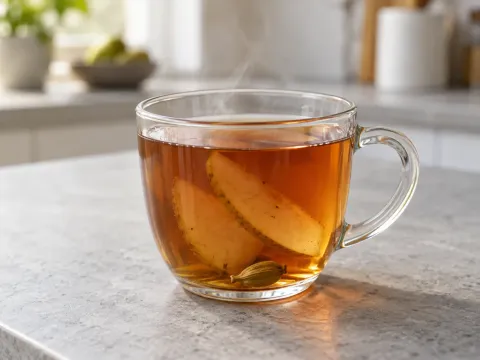 Té Negro Caliente Con Pera Y Cardamomo