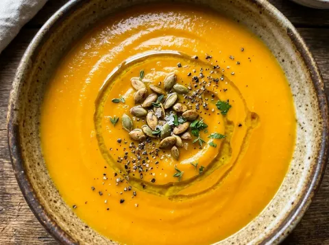 Crema Sedosa De Calabaza Asada Y Zanahoria En Thermomix