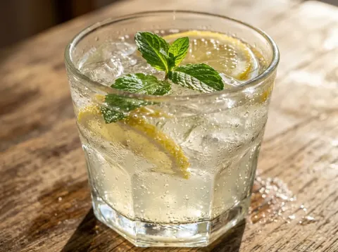 Limonada Casera Refrescante Con Hierbabuena Y Jengibre