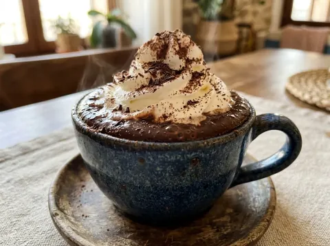 Chocolate A La Taza Artesanal Con Nata Montada Casera