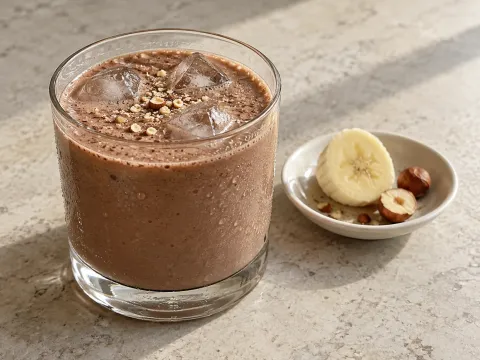 Cacao Frío De Plátano Y Avellana