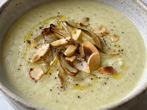 Crema De Hinojo Asado, Pera Y Almendra